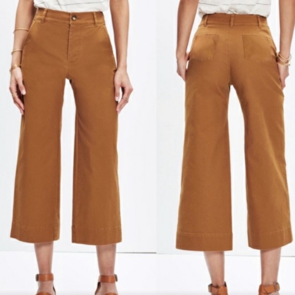 Madewell Wide Leg Pants in Brown - Picture 4 of 11